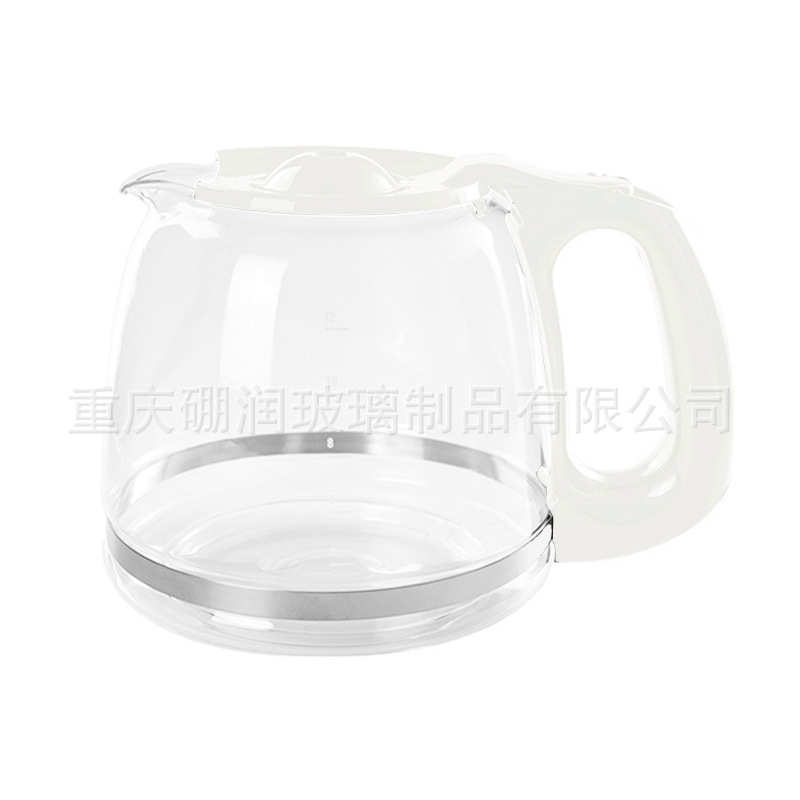 工厂批发玻璃咖啡壶配件替换玻璃壶适用于BD咖啡机白色把手