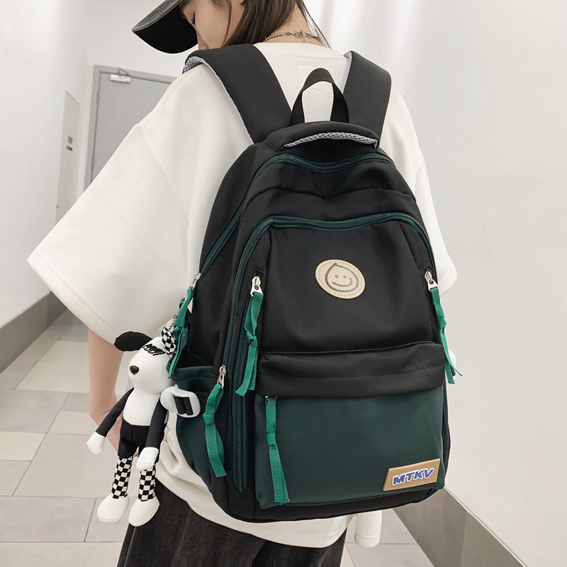 New Student Schoolbag Wholesale College Style Middle School Student Backpack Casual Patchwork Contrast Color Backpack