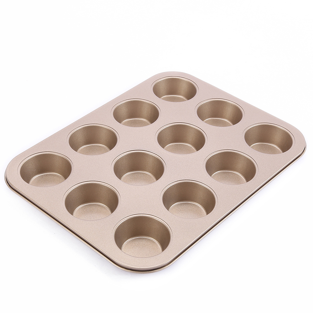 SOURCE Factory Carbon Steel Mold Thickened Non-Stick Cake Mold Multi-Function Baking Utensils 6-Hole 12-Hole 24-Hole Baking Tray