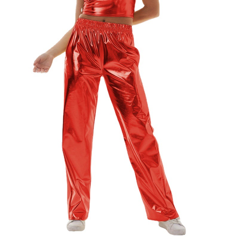 Casual Pants Women's High Street Ins Design Aurora Laser Gradient High Waist Straight Pants All-Matching Elastic Loose Mop Pants