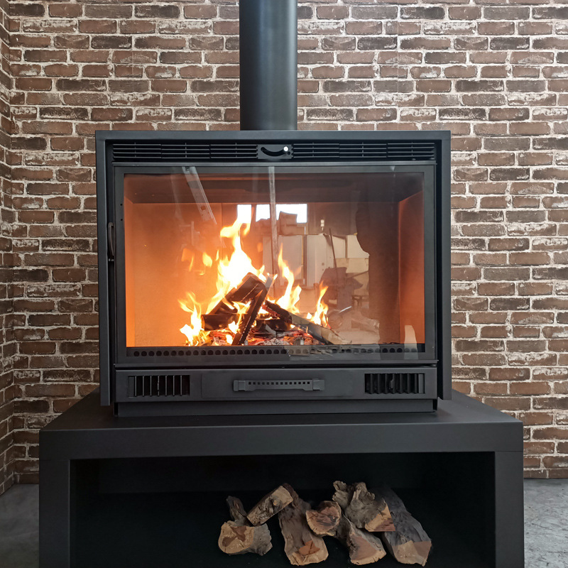 壁炉真火家用燃木取暖器现代欧式钢板嵌入式烧柴农村自建民宿别墅