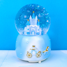 音乐梦幻城堡透明水晶球雪花旋转八音盒女生闺蜜儿童生日毕业礼物