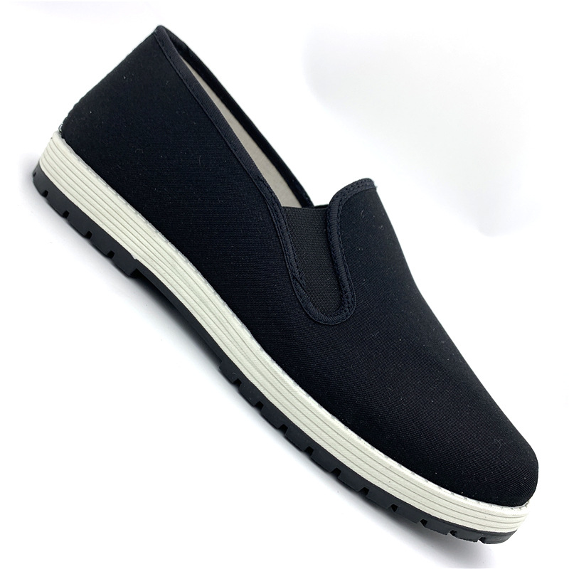 正品3515强人军单工作劳保布鞋耐磨防滑春秋男一脚蹬布鞋黑色干活