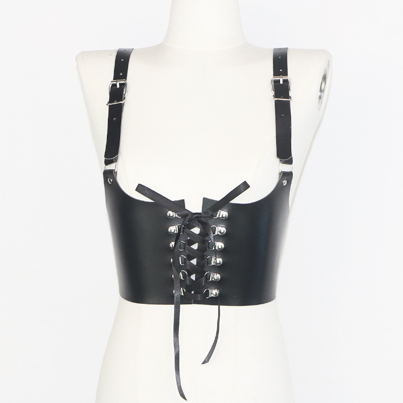 休闲皮腰饰束缚带个性吊带背带 腰带一体式背带式衬衫腰封修身