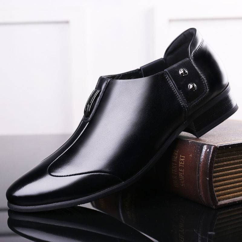 [Full Cowhide] Leather Shoes Men's Casual Shoes Men's Breathable Soft Bottom Youth Slip-on Work Trendy Men's Shoes