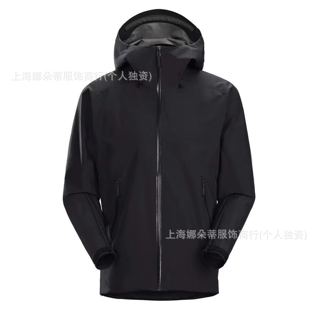 贝塔lt同款高品质防水户外压胶冲锋衣男女同款连帽防风外套粉色