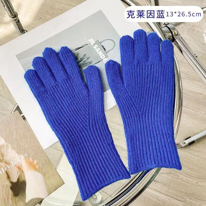 Autumn and Winter Women's Knitted Gloves Fashion Solid Color Finger Exposed Touch Screen Gloves Winter Warm Gloves