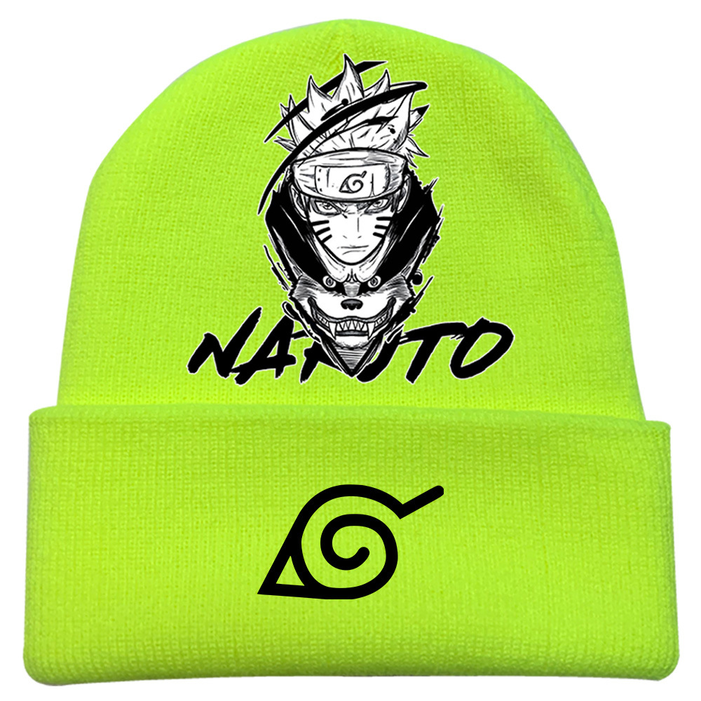厂家现货针织帽动漫火影线绒帽二次元人物印花户外保暧冷帽