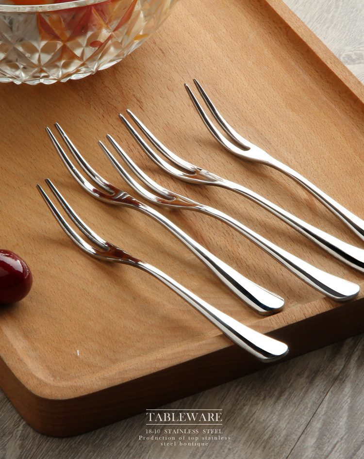 水果叉套装欧式不锈钢加厚家用蛋糕小叉点心叉水果插叉