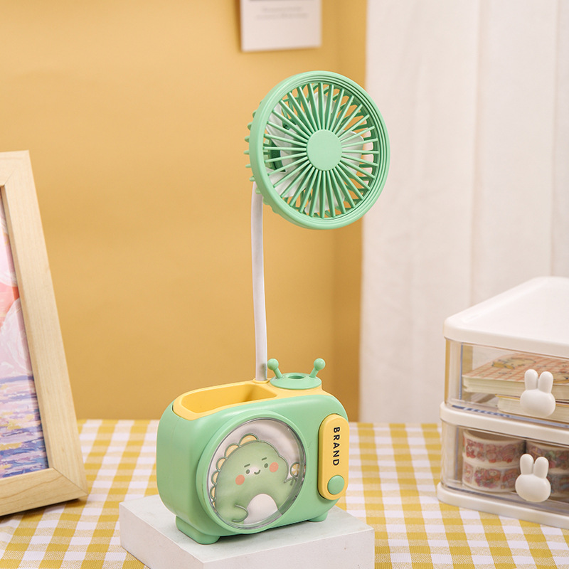 Cute Desktop Rechargeable Small Fan Cartoon Children's Large Wind Fan Portable Desk Bedside Mini Fan