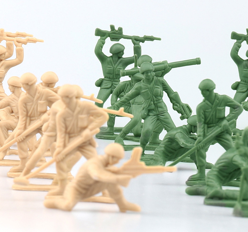 兵人大战玩具兵套装100人 12款姿态小兵人玩具男孩军事小人套装