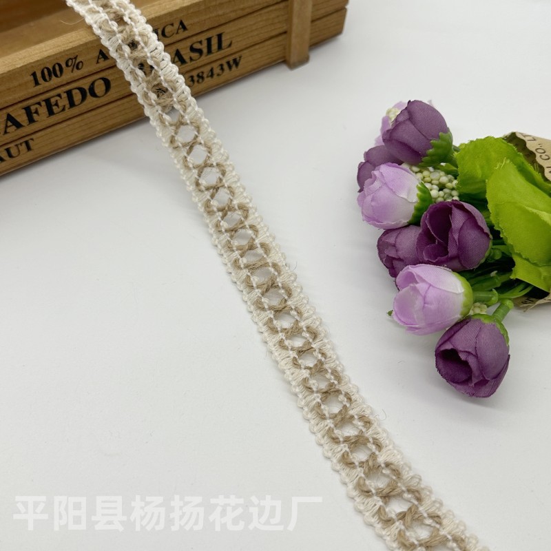 new variety in stock 2cm hemp linen lace handmade diy accessories ornament shoes and hats clothing wide hemp lace