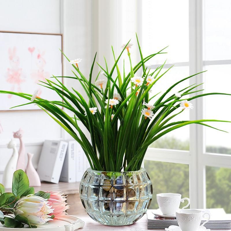 小清新植物盆栽室内客厅假花盆景发财树绿植田园电视柜台摆件