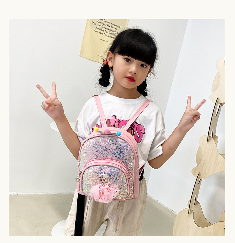 Kindergarten Schoolbag Little Girl Children Backpack 3-6 Years Old Big and Small Class Trendy Cute Sequined Princess Girl Backpack