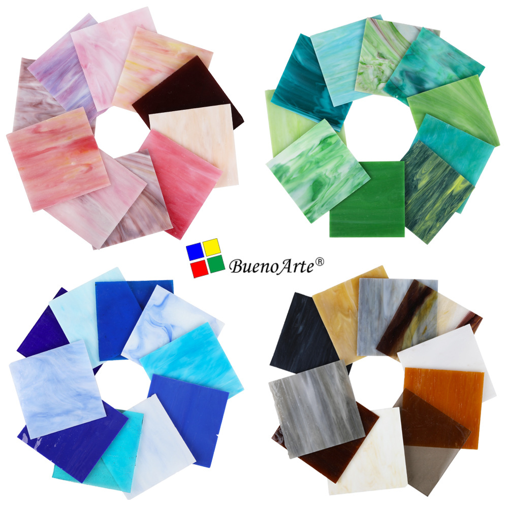 Kmn3 Clearance Random Mica Mosaic Colored Glass 5 Pieces Tiffany Light Transparent DIY Handmade Mosaic Painting