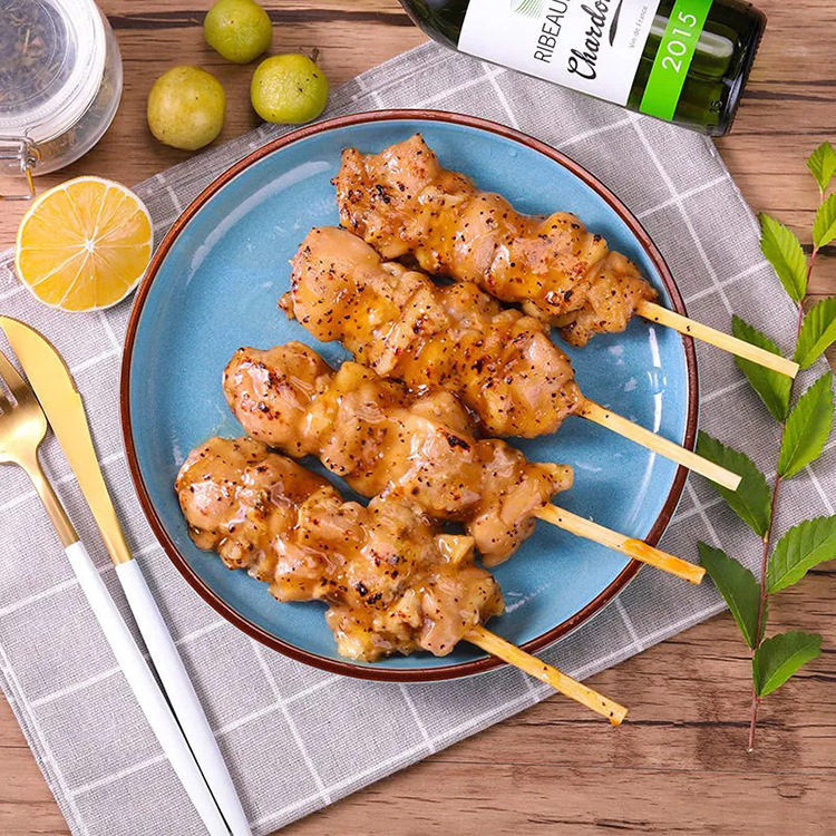 黑椒柠檬味鸡肉串5支装鸡腿肉串带大成炭烤微波加热即食350g