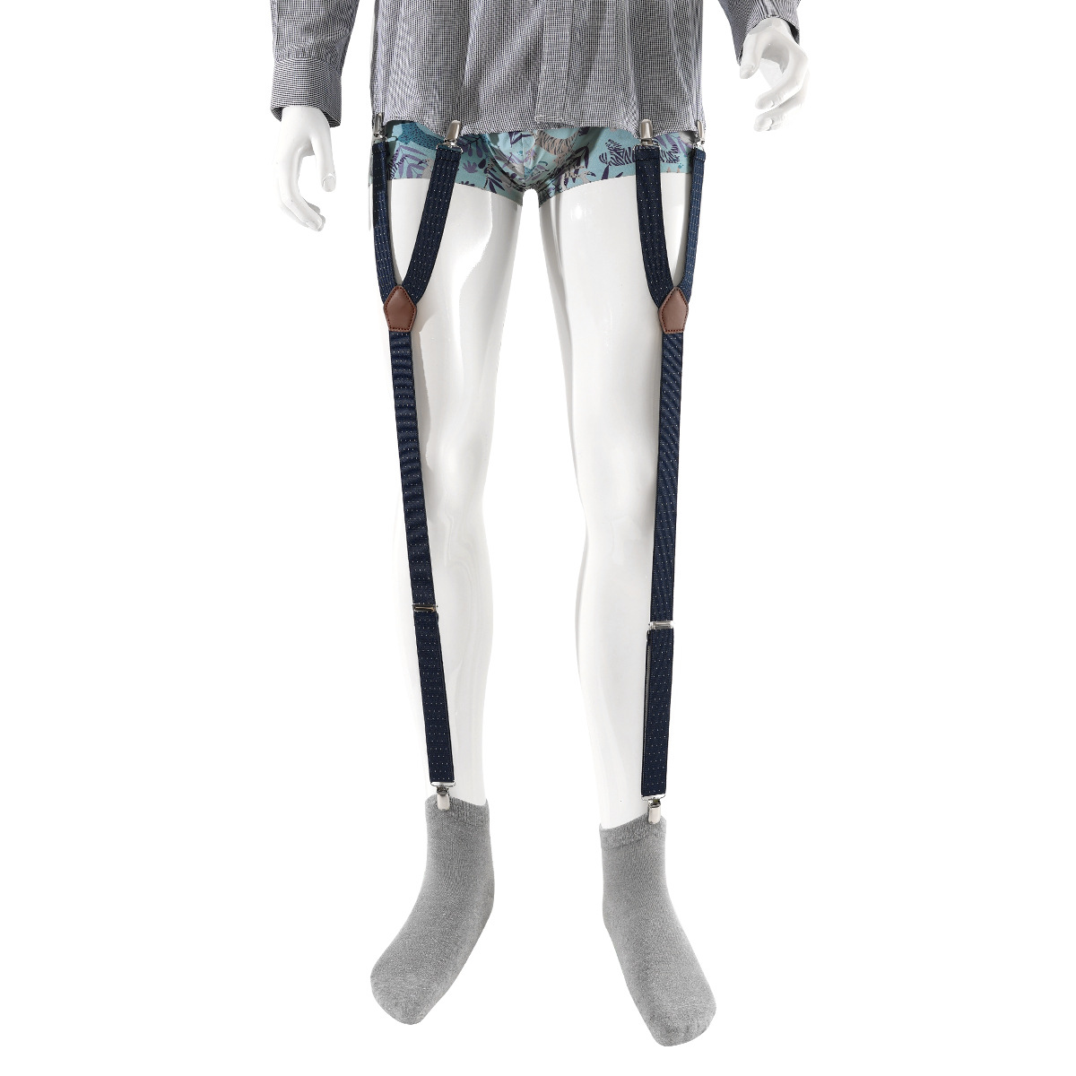 6夹衬衫防滑弹力固定带调节跨境货源欧美男士固定夹强力夹子吊袜