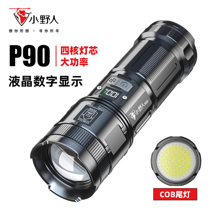 Cross-Border Hot White Laser Strong Rechargeable Flashlight Outdoor Super Bright Long Shot Zoom Waterproof Multifunctional Emergency Flashlight