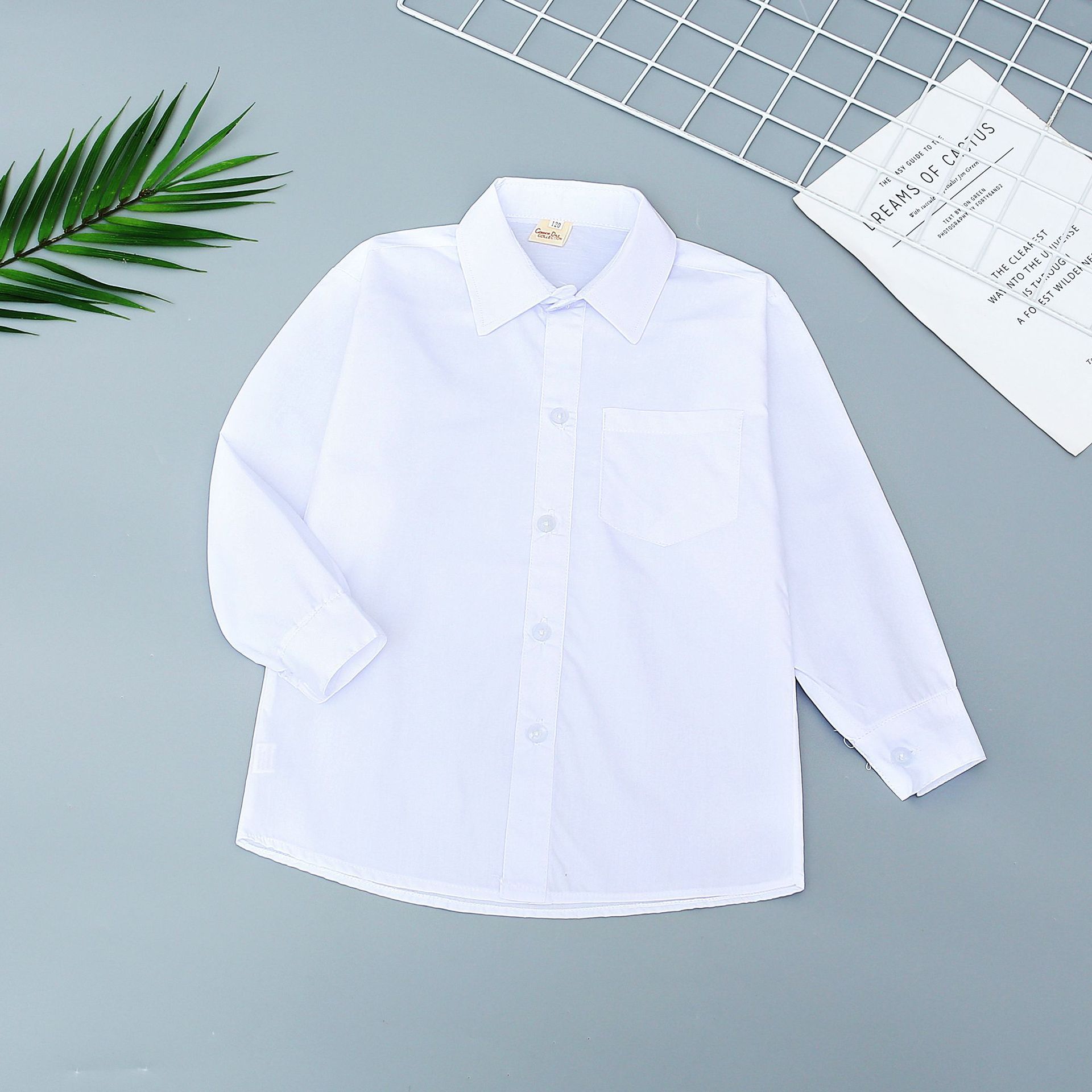 2020秋冬加绒儿童白衬衣男童白衬衫女童白衬衣小学生校服