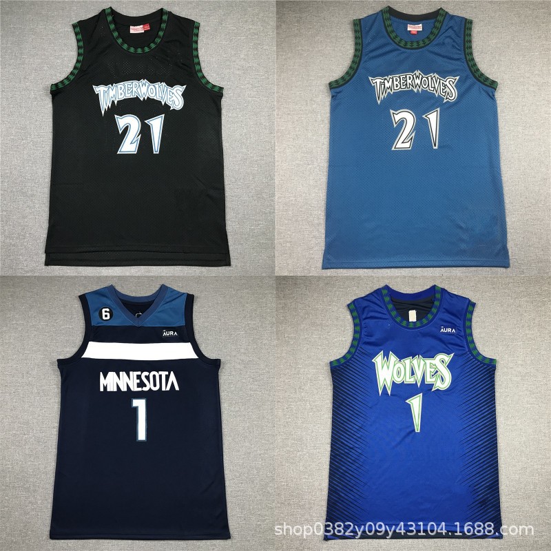 外贸篮球服批发 森林狼队球衣1号21号篮球球衣支持一件代发-阿里巴巴