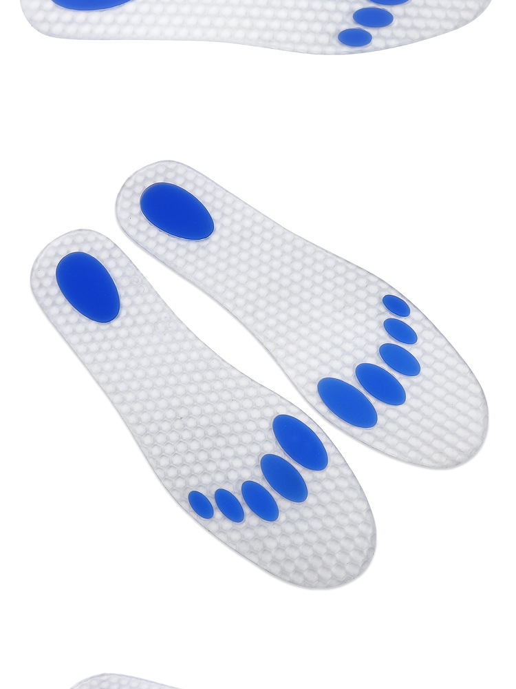 跨境热销医用硅胶鞋垫减震隐形鞋垫颗粒按摩透明柔软运动鞋垫男女