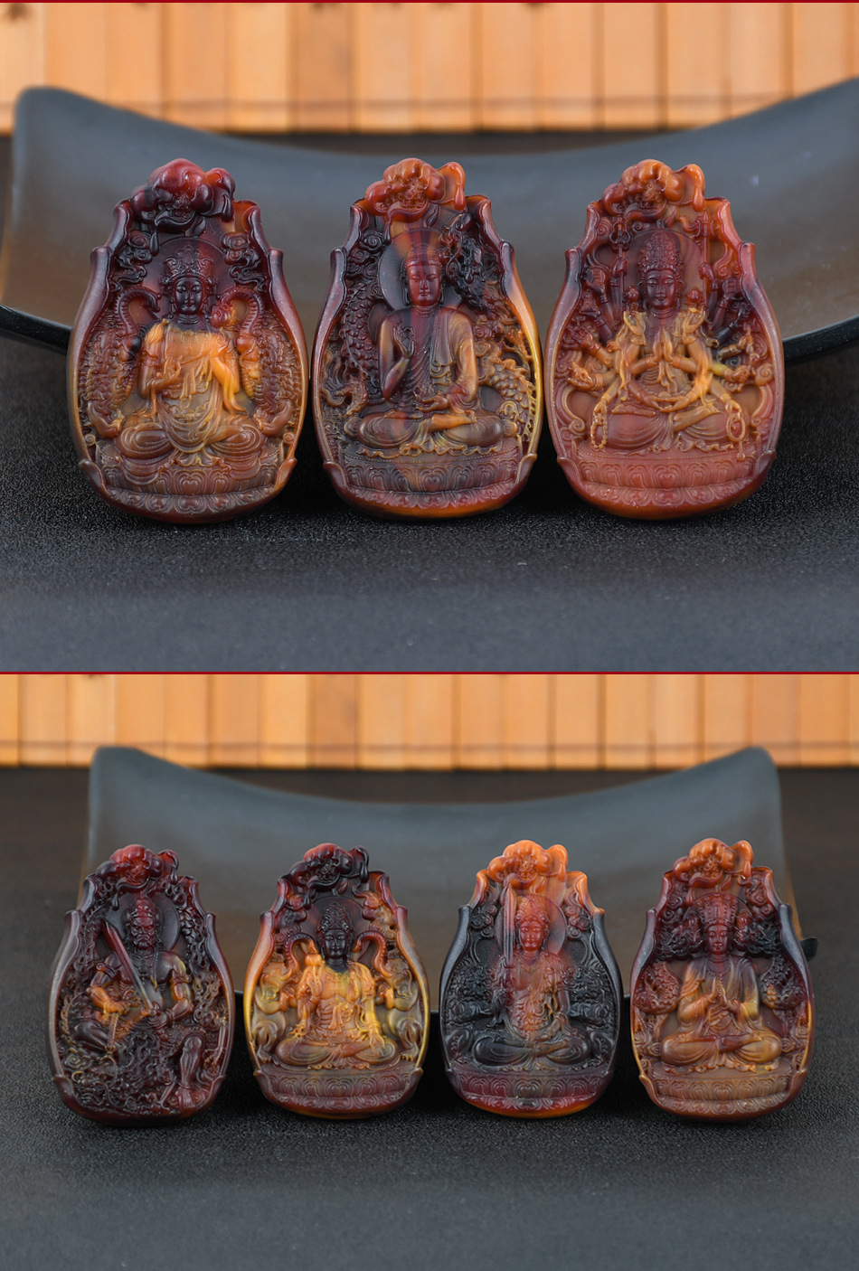 二代琥珀蜜蜡龙涎香吊坠项链毛衣链佛牌摆件高档会销礼品直播款