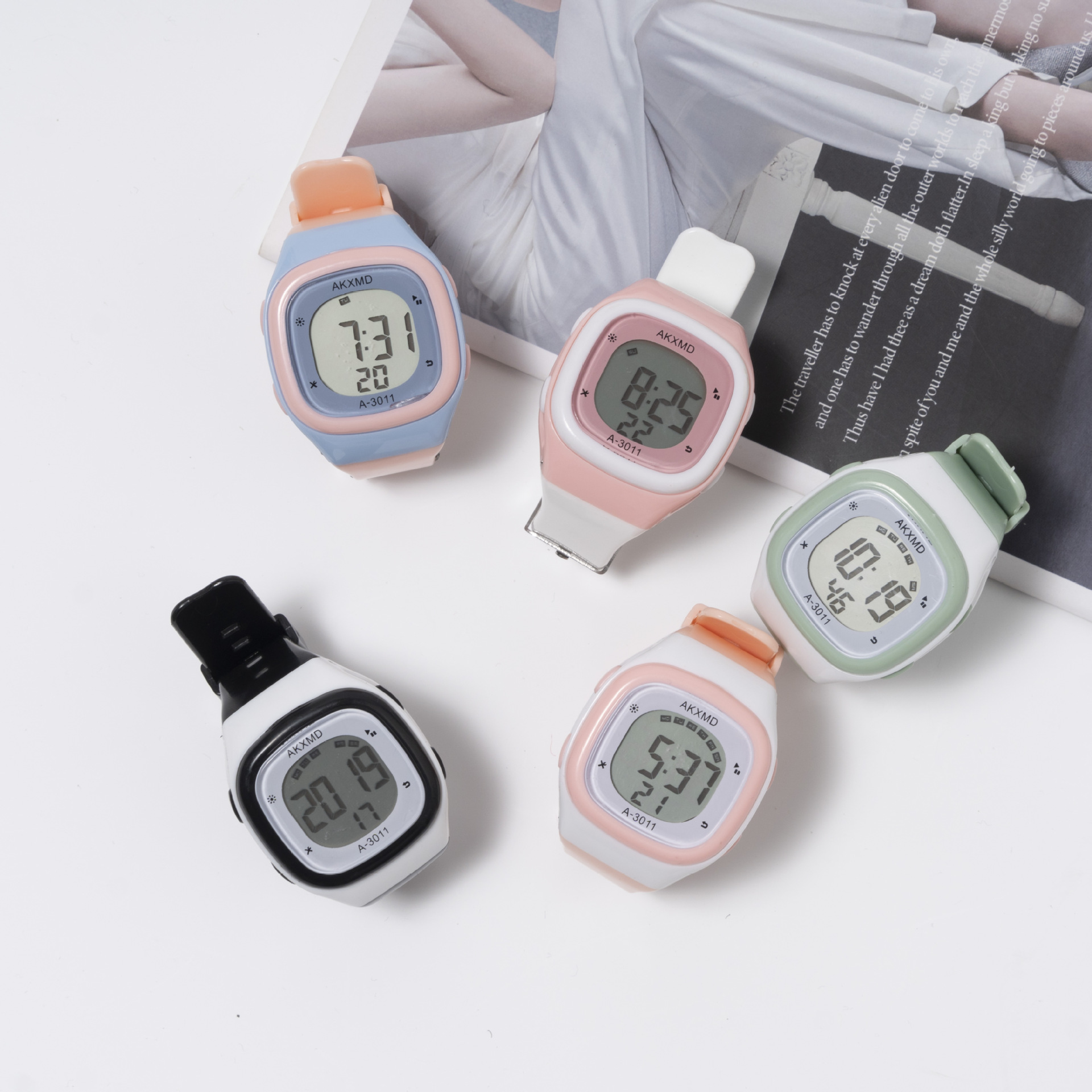Junior High School Student Junior High School Youth Style Good-looking Ins Watch Simple Waterproof Luminous Sports Square Electronic Watch