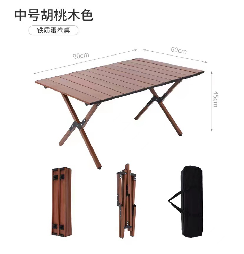 Carbon Steel Folding Table Beach Furniture Style Simple Camping Folding Table Metal Wholesale Table and Chair Outdoor Egg