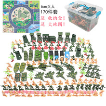 儿童玩具套装6cm兵人170件军事战争场景沙盘模型一件代发跨境批发