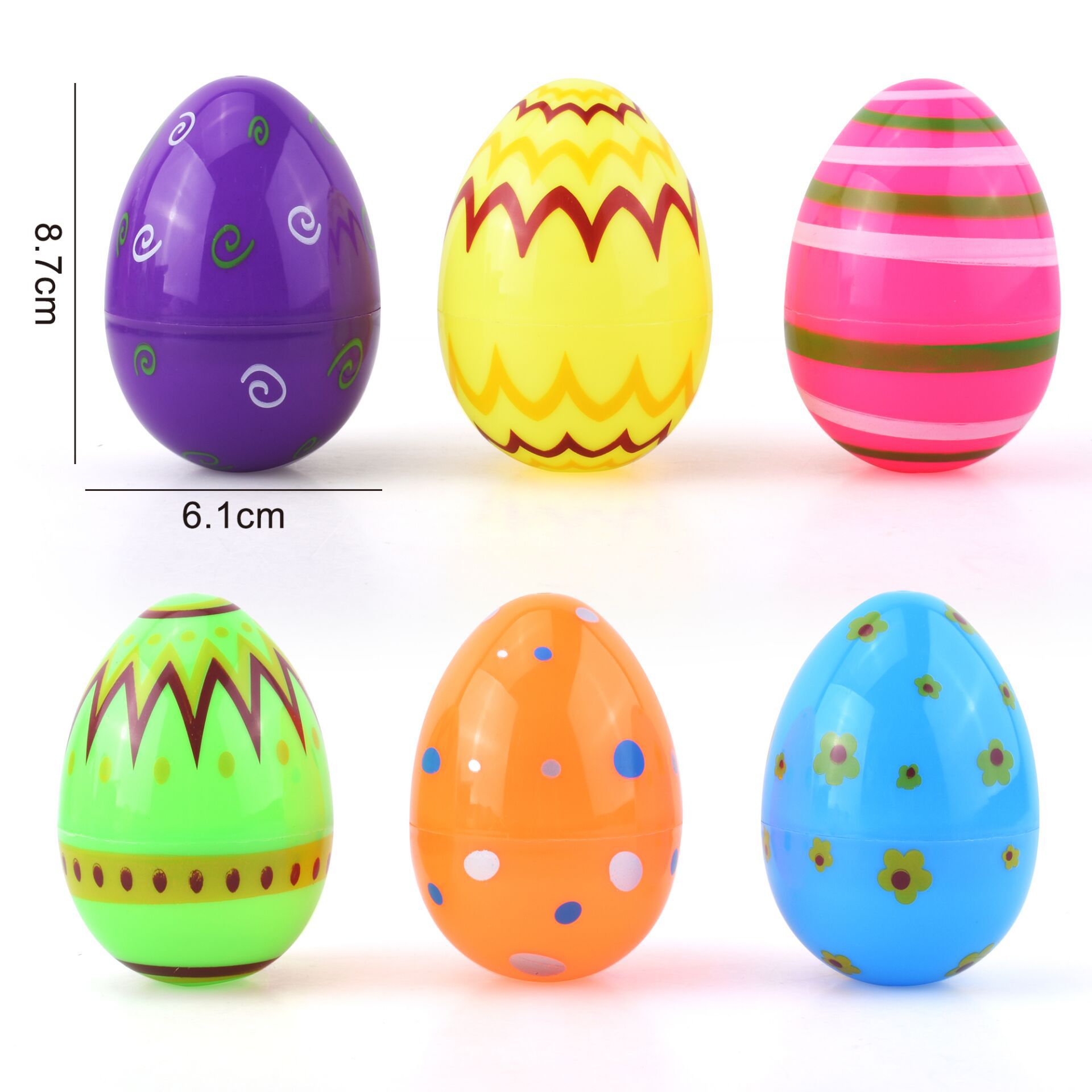 复活节彩蛋 多尺寸糖果扭蛋塑料蛋壳 diy派对惊喜彩蛋玩具亚马逊