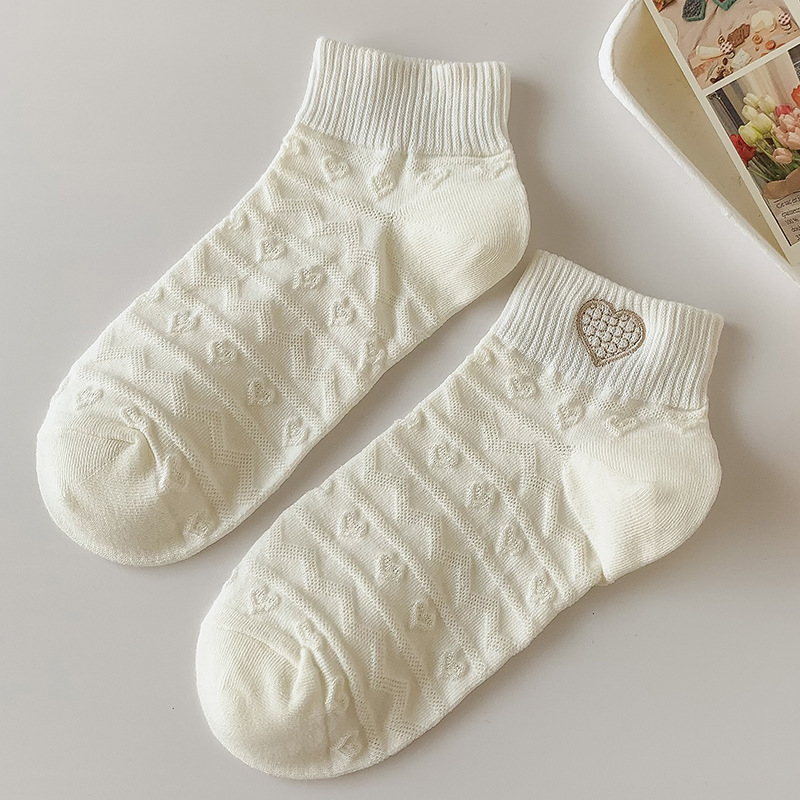 White Socks Women's Socks Spring and Summer New Ins Boat Socks Women All Cotton Low Cut Japanese and Korean College Style Women's Socks Wholesale