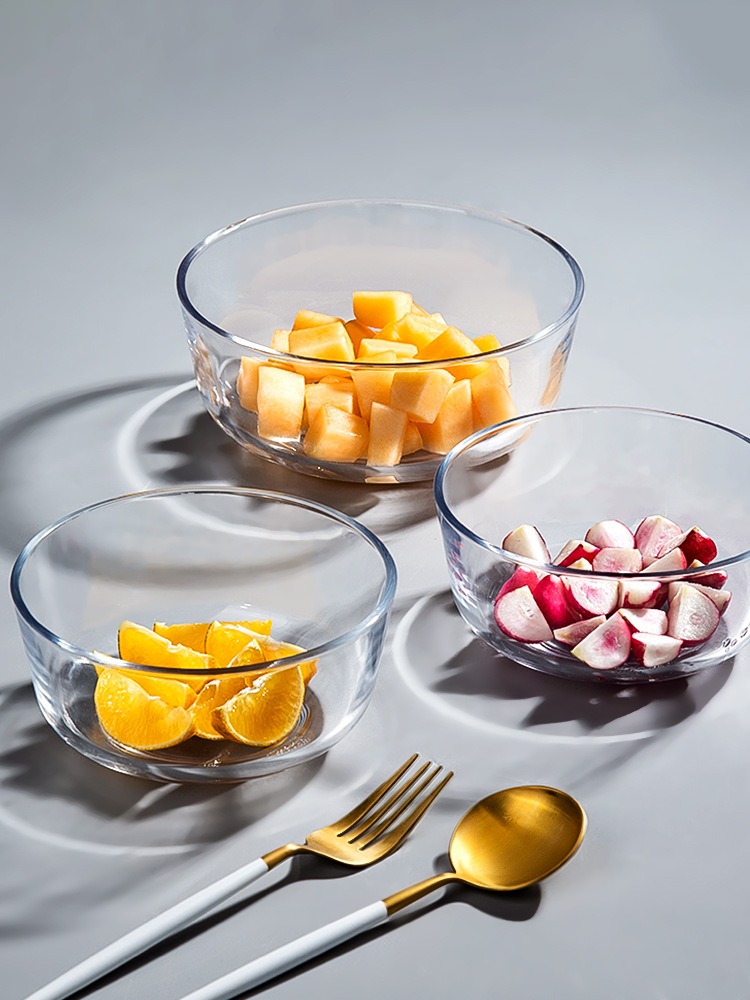 微波炉透明玻璃碗家用水果沙拉碗耐高温餐具耐大汤碗泡面碗碗碗其