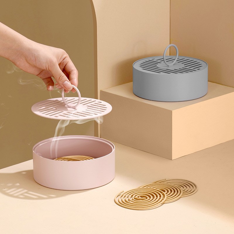 蚊香盘托家用蚊香盒蚊香架防火防烫带盖子创意放檀香可爱蚊香炉盒