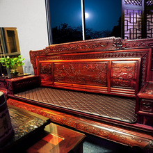 红木家具坐垫皮沙发垫子客厅高档新中式红木刺绣沙发垫坐垫防滑