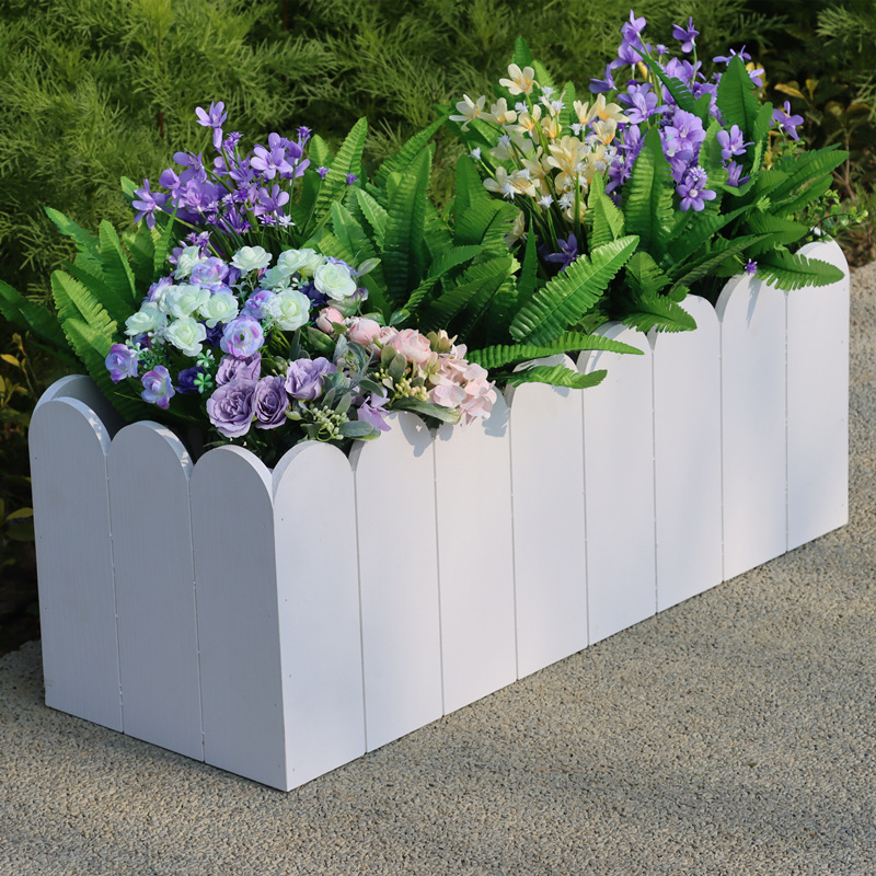 pvc花箱源头生产厂家市政道路隔断户外长方形花盆简约塑料种植槽
