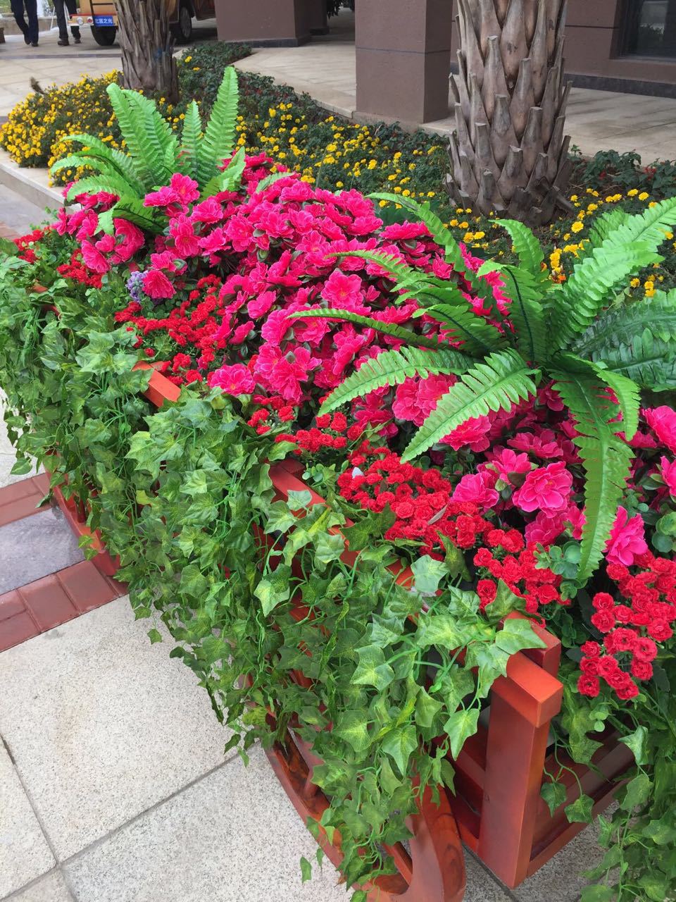 仿真杜鹃映山红仿真花假花户外工程花坛花槽隔断装饰绢花仿真花