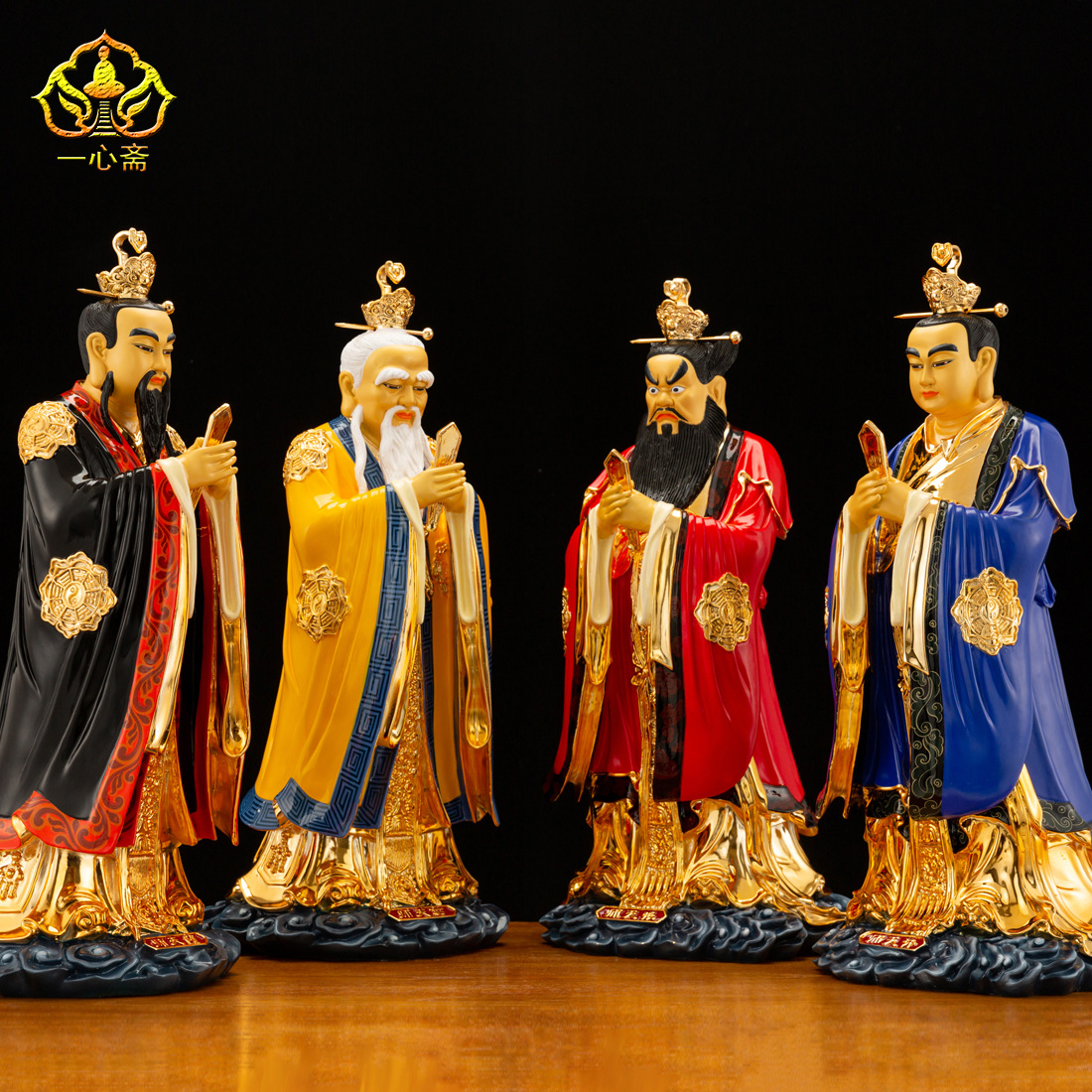 台湾纯铜鎏金四大天师神像张天师张道陵葛玄萨守坚许旌阳祖师佛像