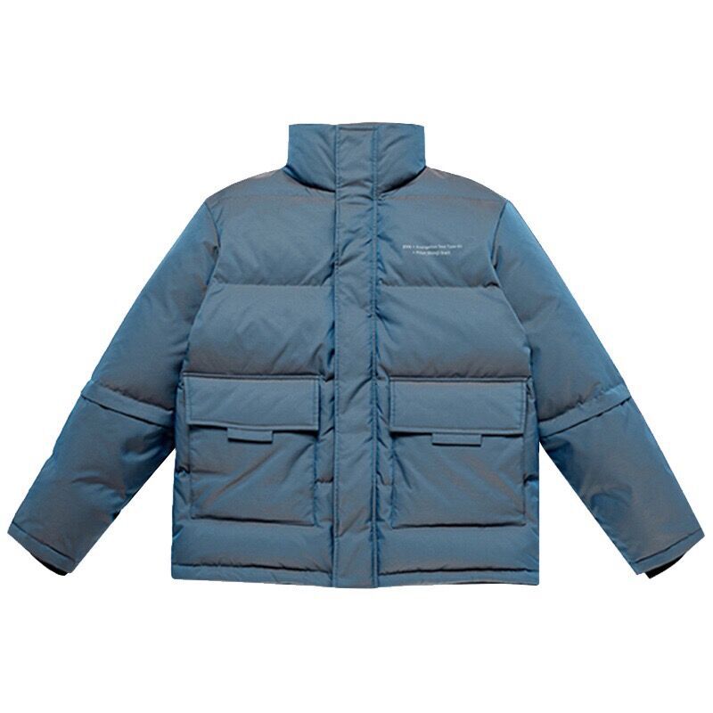 鸟男装冬季炫彩极光羽绒服潮流炸街男青年立领工装保暖外套现货