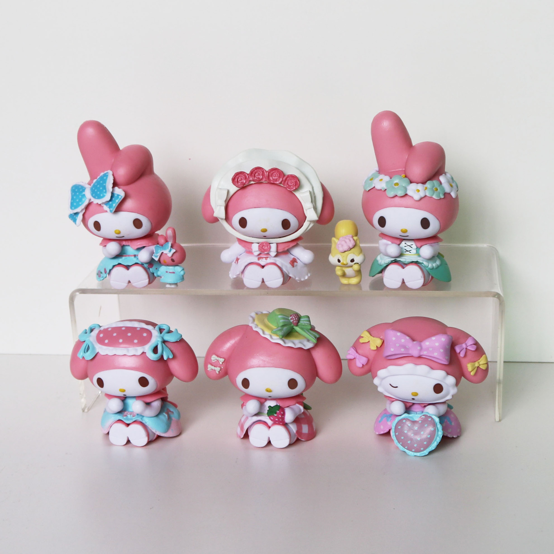 6款花环美乐蒂盲盒公仔玩具配饰猫咪少女新奇特玩具创意礼物玩具