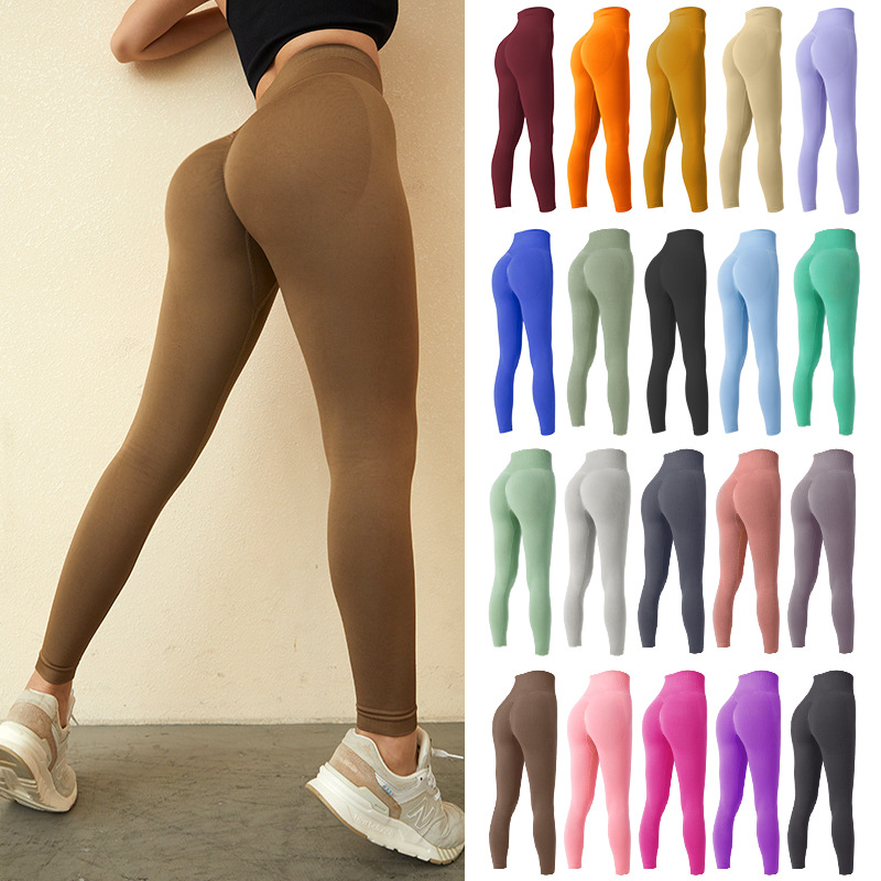 Autumn and Winter Clothing Peach Hip Yoga Pants Seamless Tight Sports Pants Trousers Yoga Clothes High Waist Fitness Pants