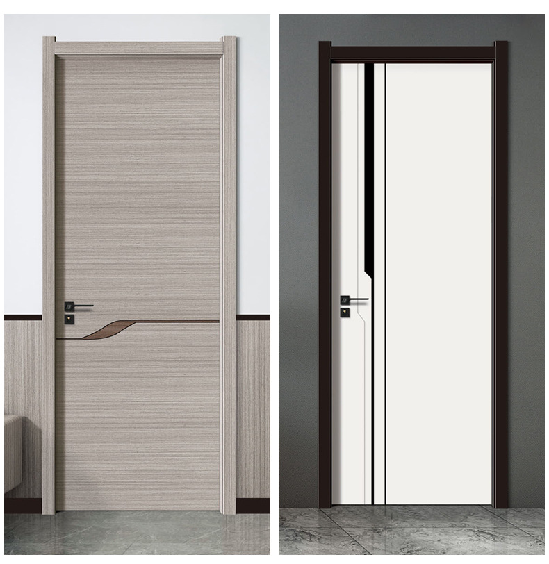 现代简约窄边铝木门卧室隔音房间门实木复合免烤漆室内门厂家批发