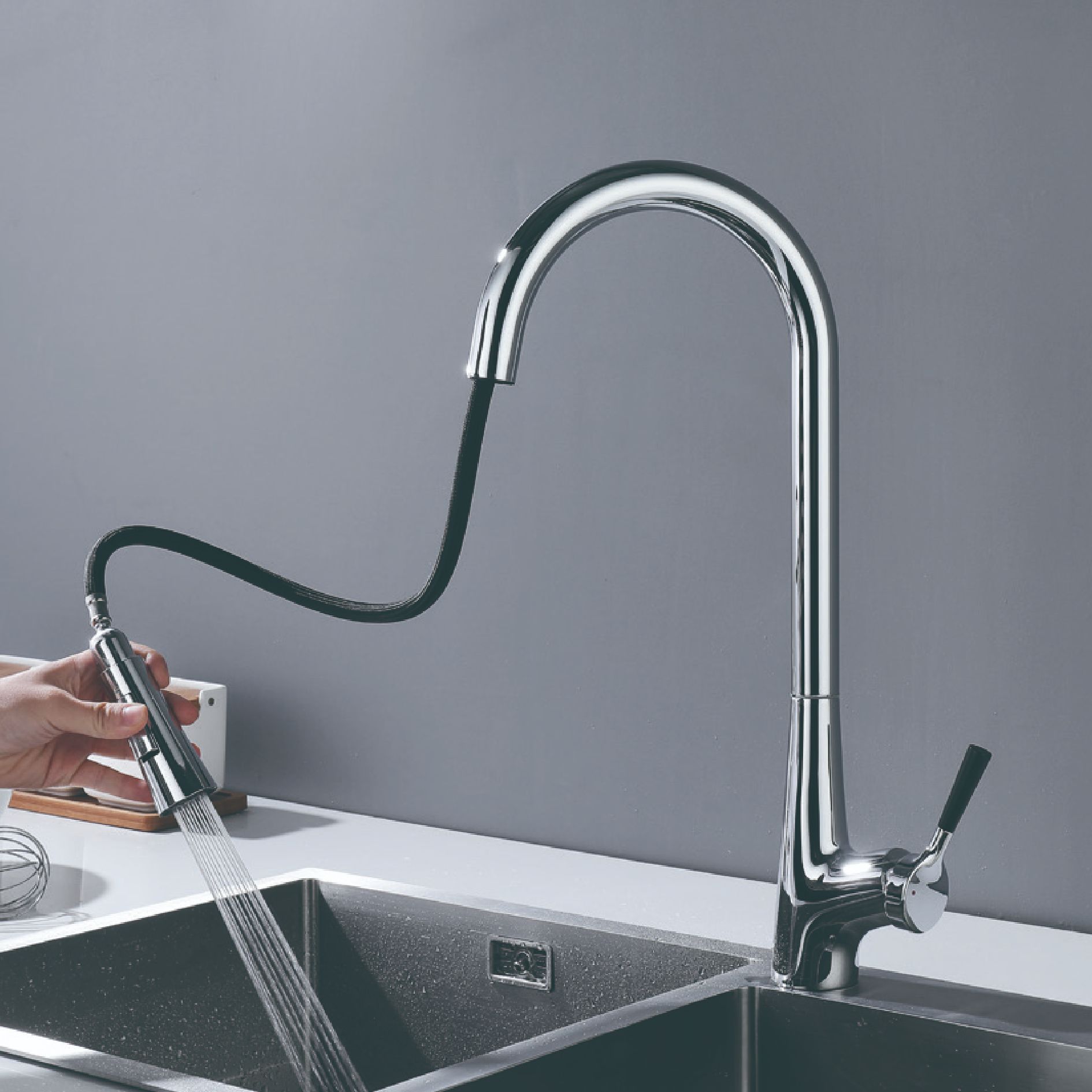 全铜加高厨盆洗菜盆水槽下拉式厨房冷热水龙头-阿里巴巴