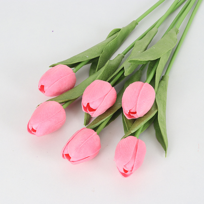 Mini Simulation Tulip Pu Wedding Furniture Hand Feeling Foreign Trade Wholesale Valentine's Day Photography Props Wholesale Outdoor