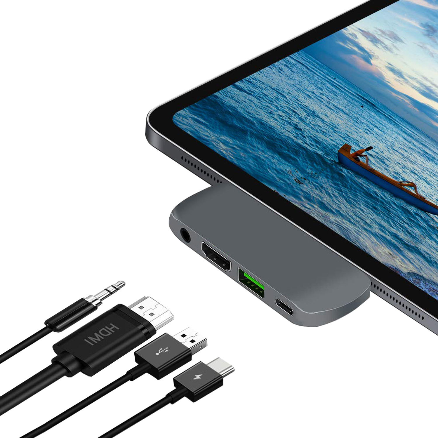 5mm usb pd集线器 type-c扩展坞支持ipad pro hub