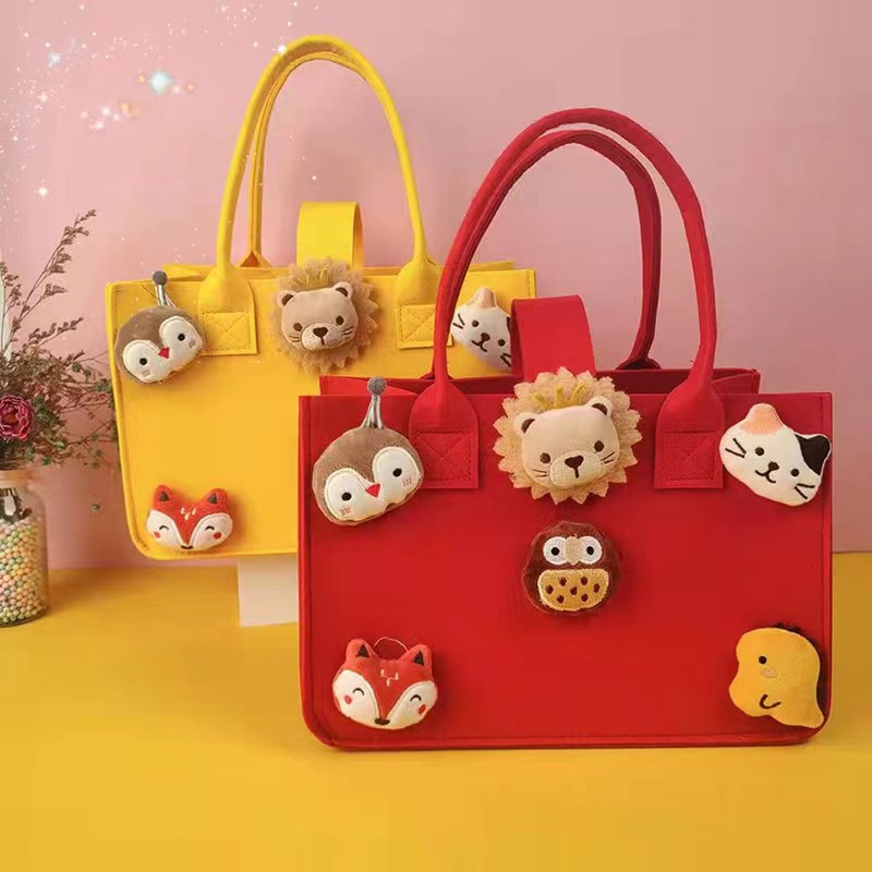 New Cartoon Felt Bag Gift Tote Bag Child Storage Handbag Tote Bag Logo Gift Bag