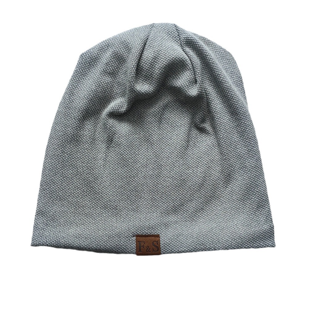 Cross-Border New Arrival Solid Color Closed Toe Pile Heap Cap Autumn and Winter Men's and Women's Windproof Thermal Head Cover Hat All-Match Beanie Hat
