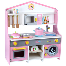 儿童切切乐做饭玩具仿真日式厨房B款套装 木制女孩过家家厨房灶台