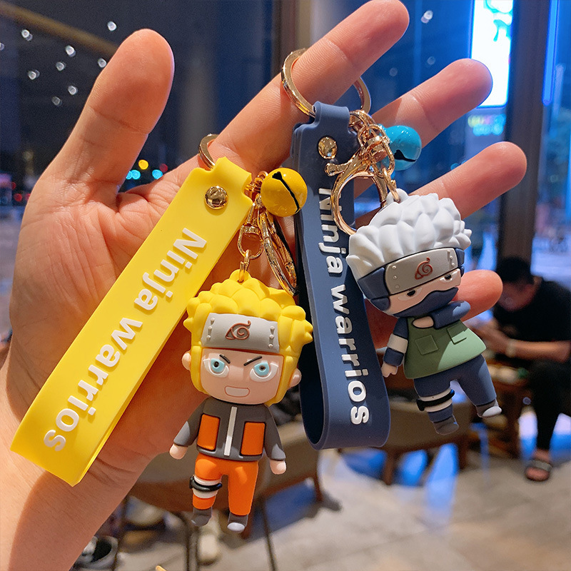 Cartoon Naruto Uzumaki Naruto Keychain Cars and Bags Kakashi Key Chain Ring Ornaments Boys Small Gift