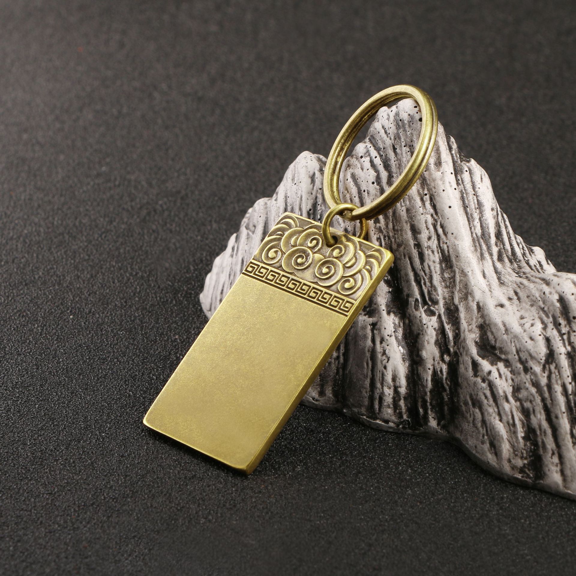 国潮做旧黄铜无事牌吊牌祥云吊坠保平安diy钥匙扣挂件包包小挂饰