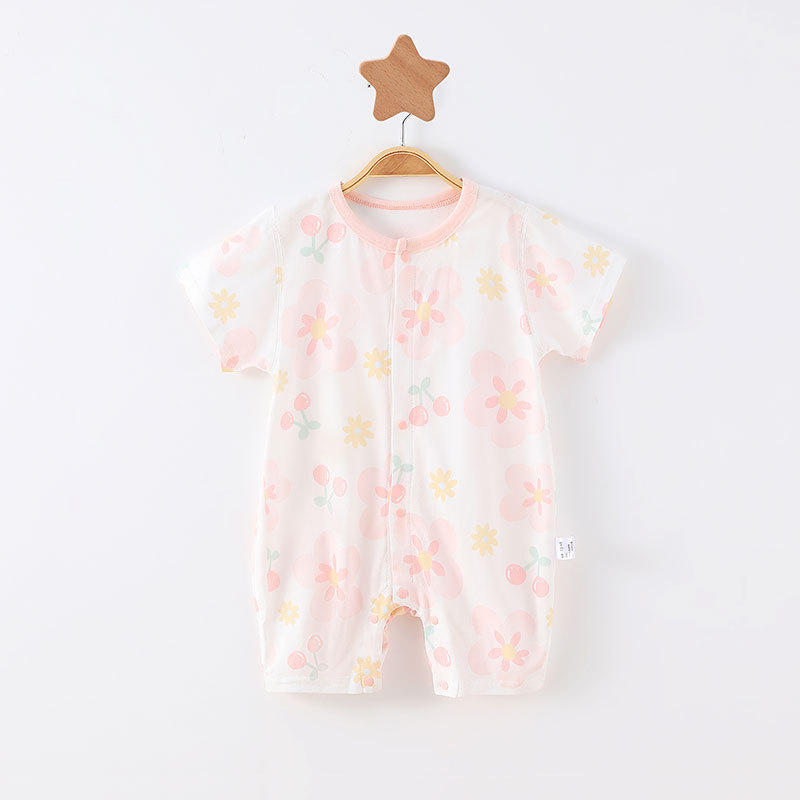 Baby Jumpsuit Summer Thin Baby Short Sleeve Outwear Cotton Toddler Jumpsuit Romper Newborn Pajamas Baby Clothes